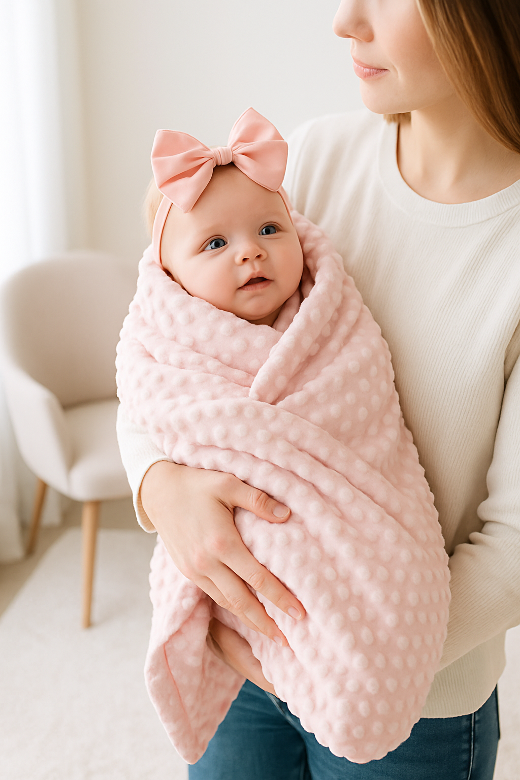 bébé enveloppé dans sa couverture bébé douce chaude