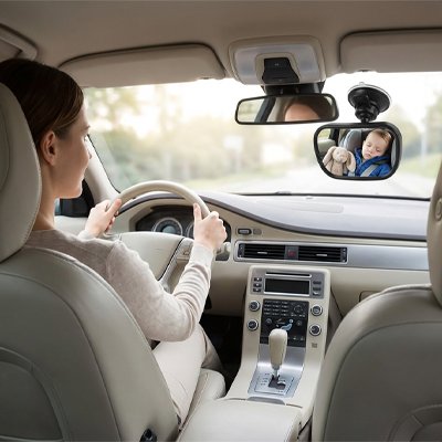Miroir voiture pour bébé surface miroir incurvée