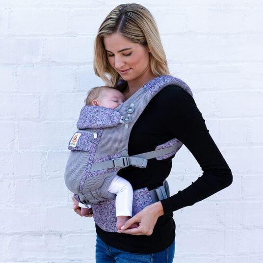 Porte Bébé - BreathBabyBag™ - Mauve Lavande - Galaxie de bébé