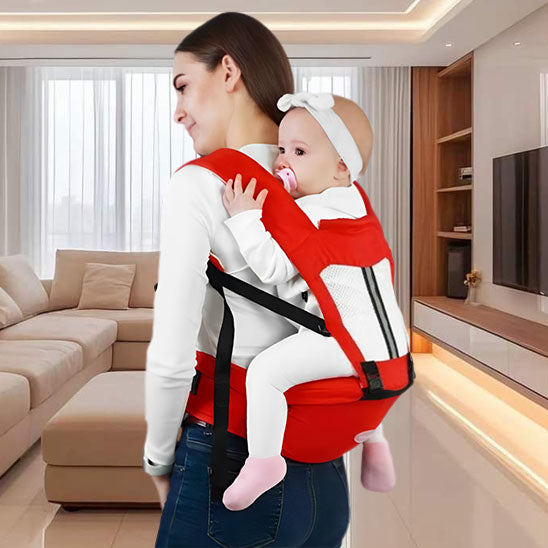 porte bebe rouge position dorsal