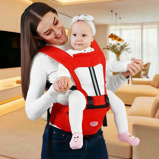 porte bebe rouge position ventral