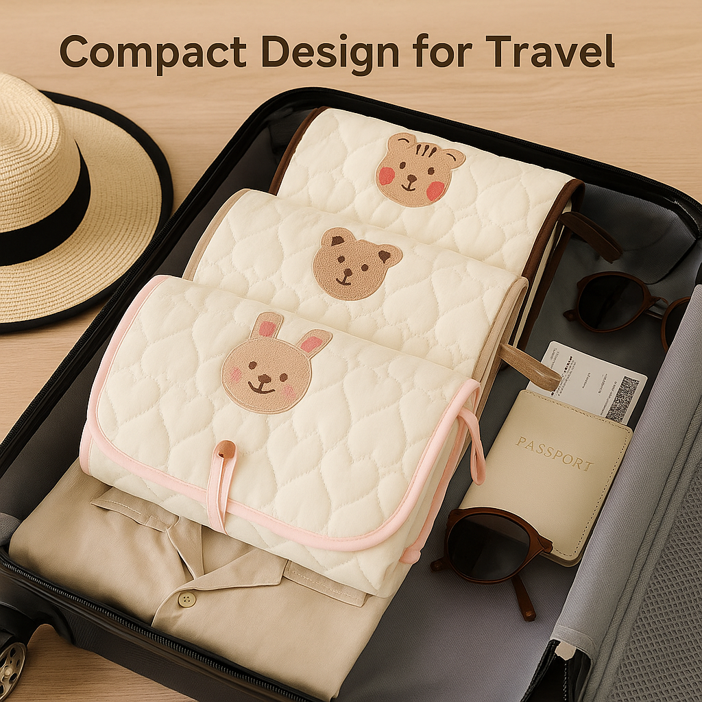 tapis a langer nomade rangé dans valise