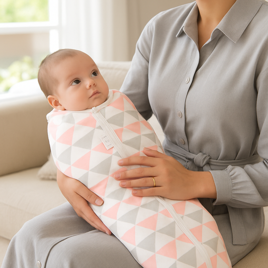 bébé enveloppé dans la couverture d'emmaillotage dans les bras de sa maman