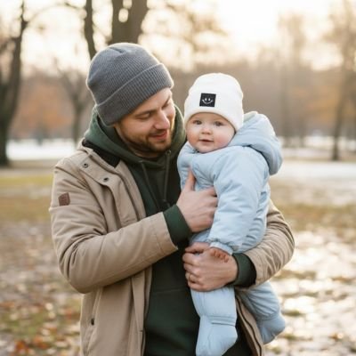 Bonnet bebe avec revers ajustable