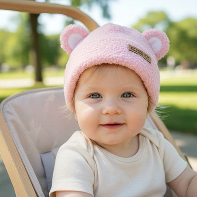 Bonnet bébé style unisexe, convient aussi bien aux filles qu'aux garçons