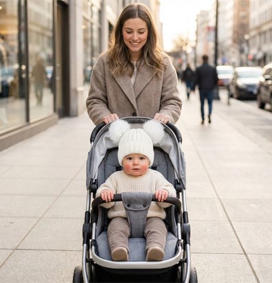 Bonnet bébé tricoté en matière douce et chaude