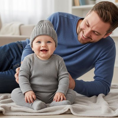 Bonnet bébé confortable avec un design simple et intemporel
