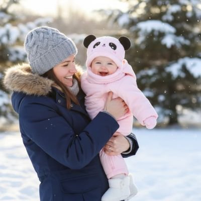 Cagoule bébé avec matière douce et chaude