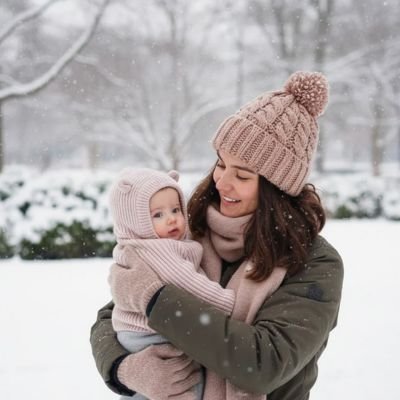 Cagoule pour bébé avec ouverture faciale adaptée