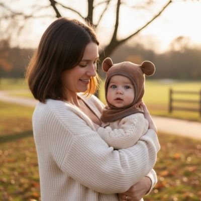 Cagoule pour bebe en matière douce et respirante
