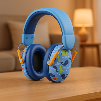 casque anti bruit bébé bleu coloré