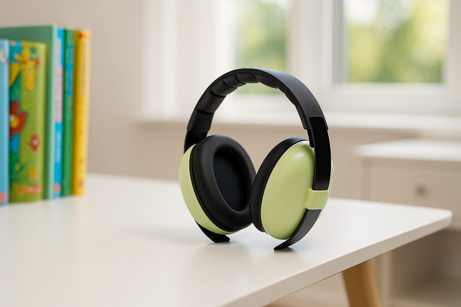 casque anti bruit bébé vert