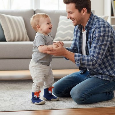 Chaussure bébé avec matériaux souples et respirants