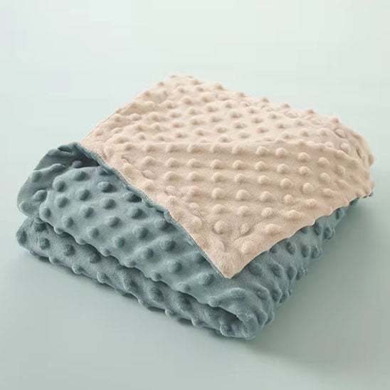 couverture bébé bleu intérieur beige