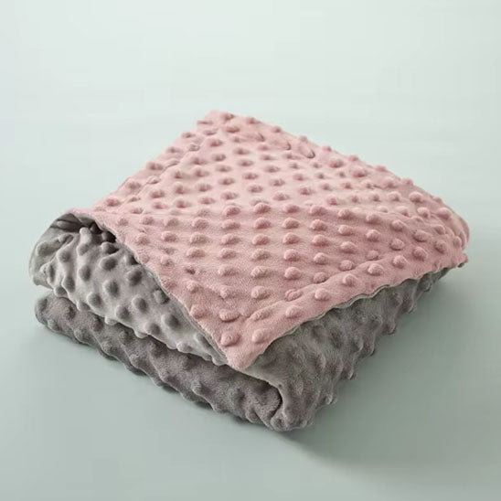 couverture bébé gris intérieur rose