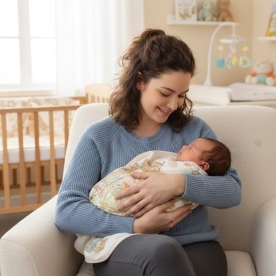 Couverture bébé  ordure contrastée