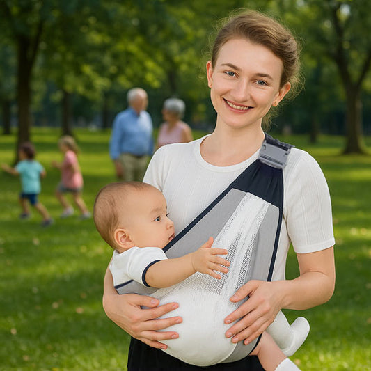 écharpe de portage maman souriante bébé confort