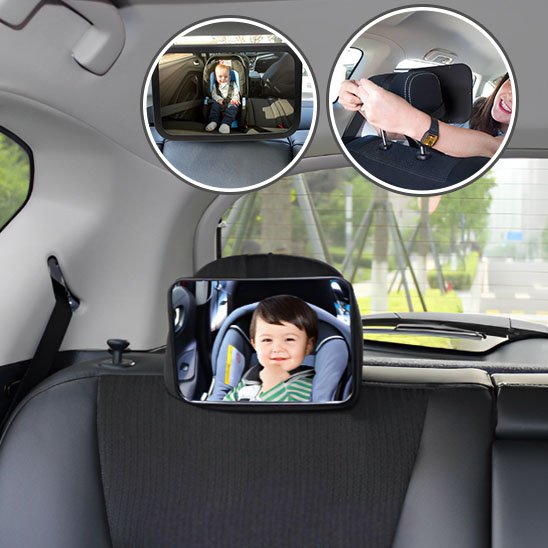 Miroir voiture bébé cadre renforcé anti-vibrations