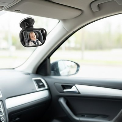 Miroir voiture pour bébé avec bordure épaisse noire