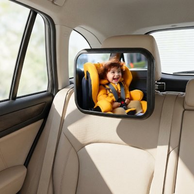 Miroir voiture pour bebe Cadre rembourré avec Bordure souple 