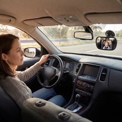 Miroir voiture pour bébé conçu avec matériau résistant aux chocs
