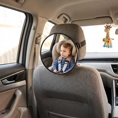 Miroir voiture pour bébé Surface réfléchissante incurvée