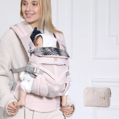 Porte Bébé - BreathBabyBag™ - Rose Maille - Galaxie de bébé