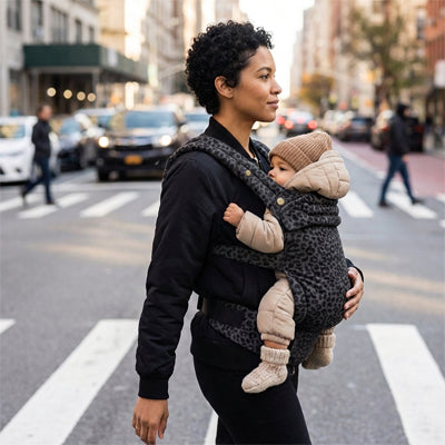 porte bébé léger stylé gris