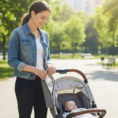 Porte biberon avec système d'attache compatible 