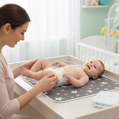 Tapis à langer nomade avec design avec motifs variés: