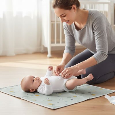 Tapis à langer nomade facile a nettoyer 