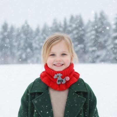 Tour de cou enfant design à collerette plissée