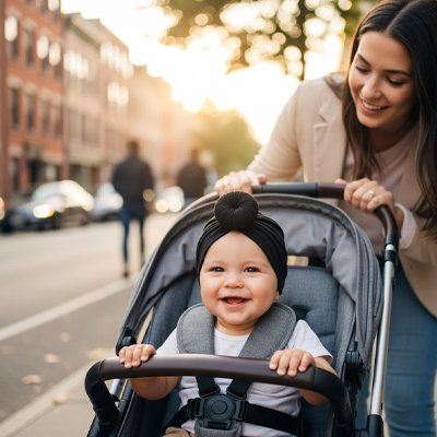 Turban bébé fille en matière douce et extensible