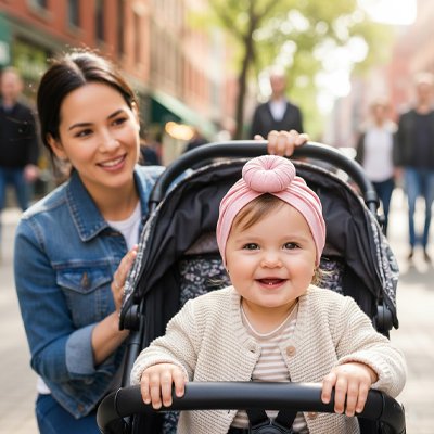 Turban bébé fille taille unique évolutive ajustable